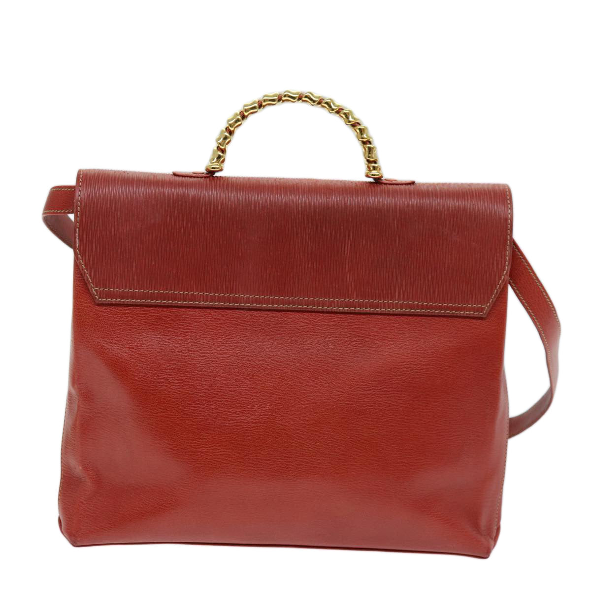 LOEWE Hand Bag Leather 2way Red Auth 73351