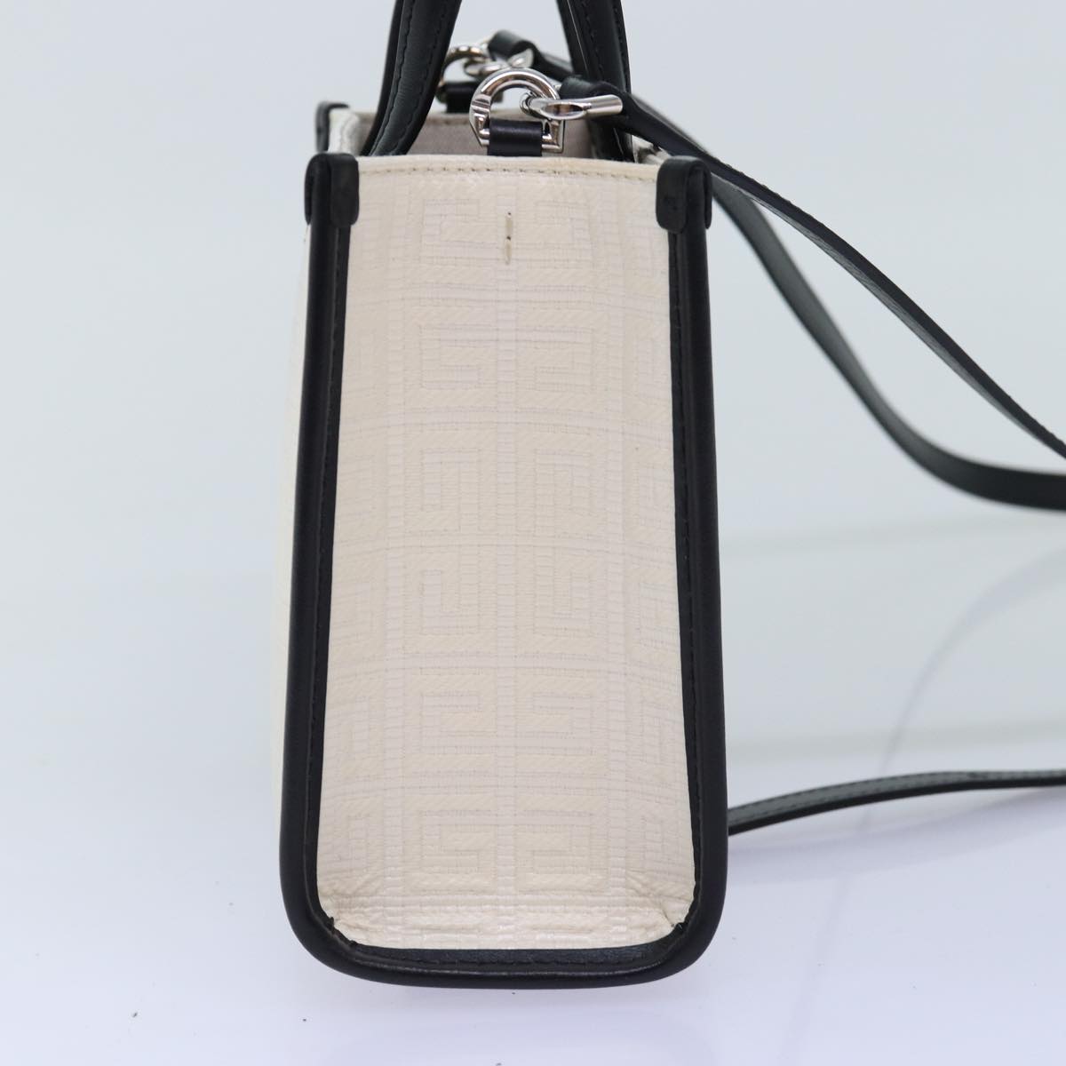 GIVENCHY Hand Bag Canvas 2way White Auth 73396V