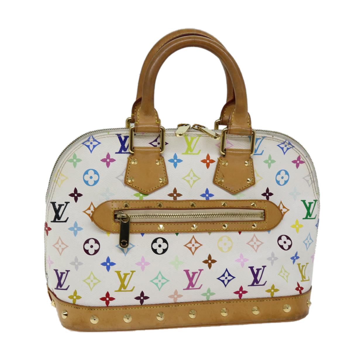 LOUIS VUITTON Monogram Multicolor Alma Hand Bag White M92647 LV Auth 73403