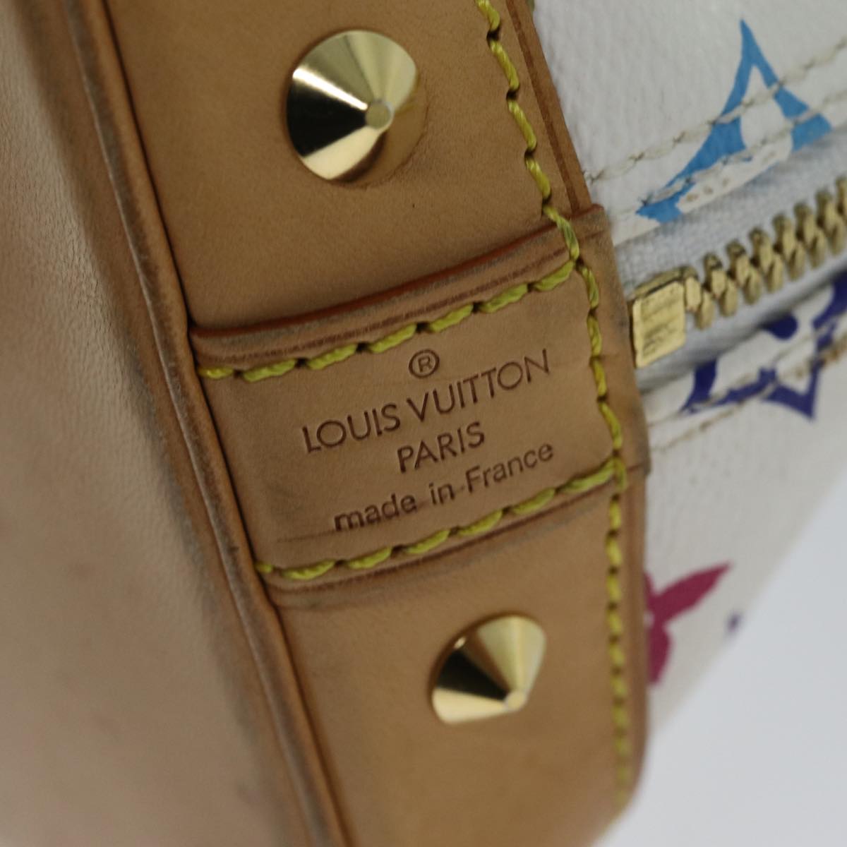 LOUIS VUITTON Monogram Multicolor Alma Hand Bag White M92647 LV Auth 73403