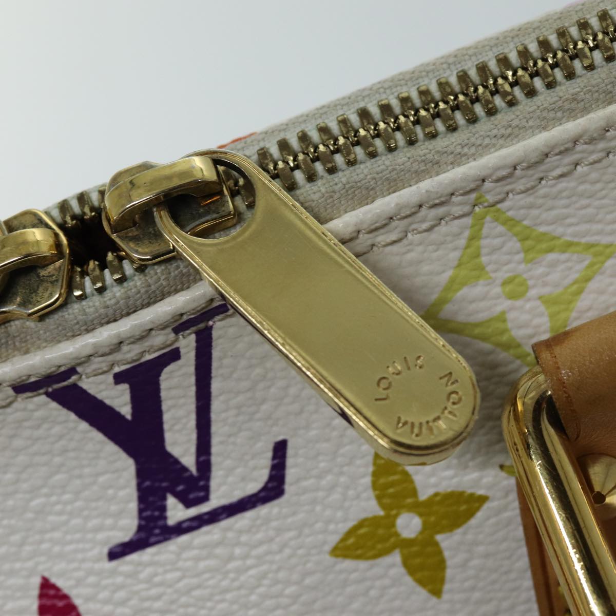 LOUIS VUITTON Monogram Multicolor Alma Hand Bag White M92647 LV Auth 73403