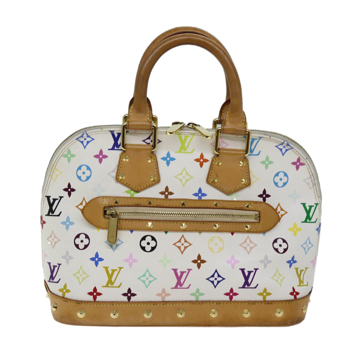 LOUIS VUITTON Monogram Multicolor Alma Hand Bag White M92647 LV Auth 73403