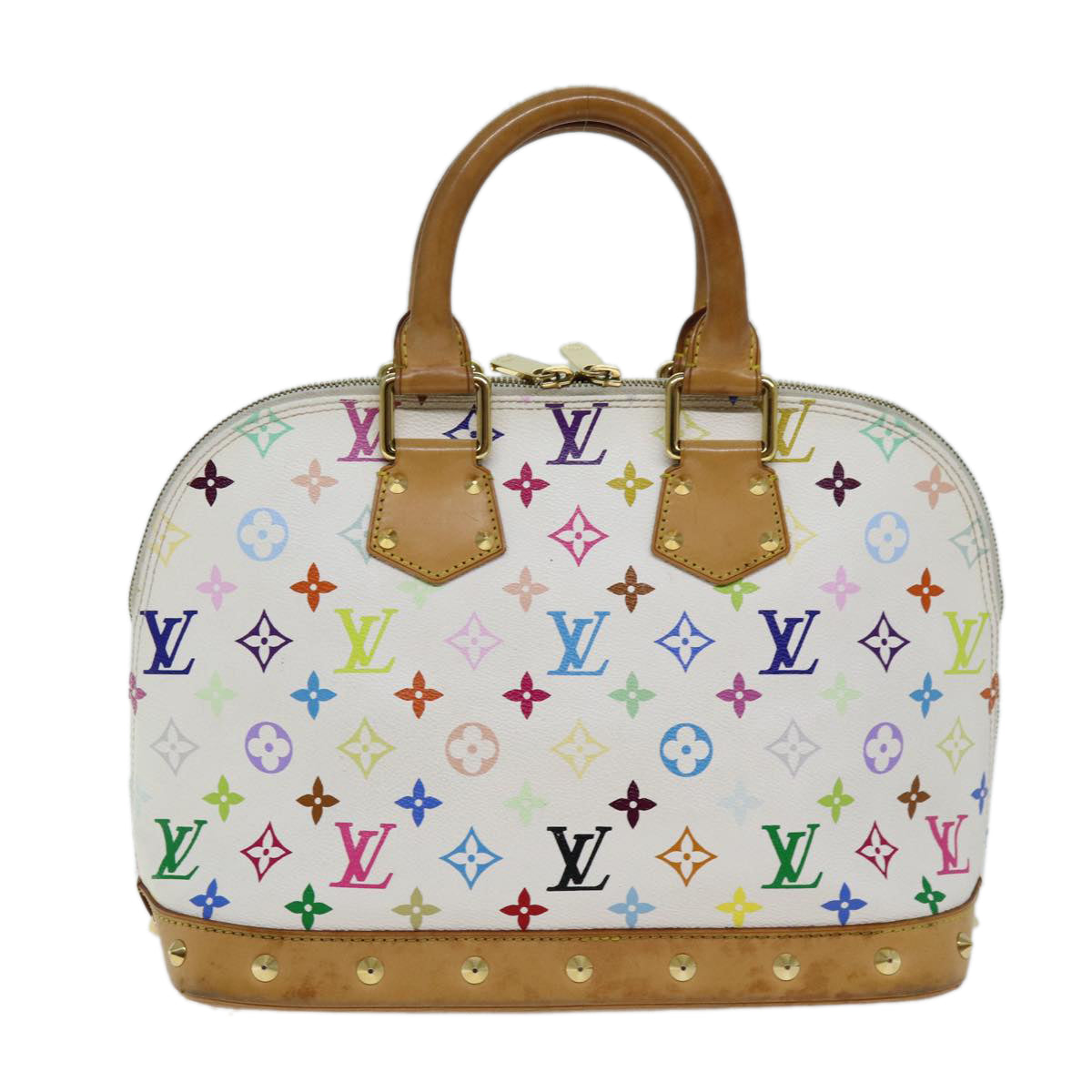 LOUIS VUITTON Monogram Multicolor Alma Hand Bag White M92647 LV Auth 73403