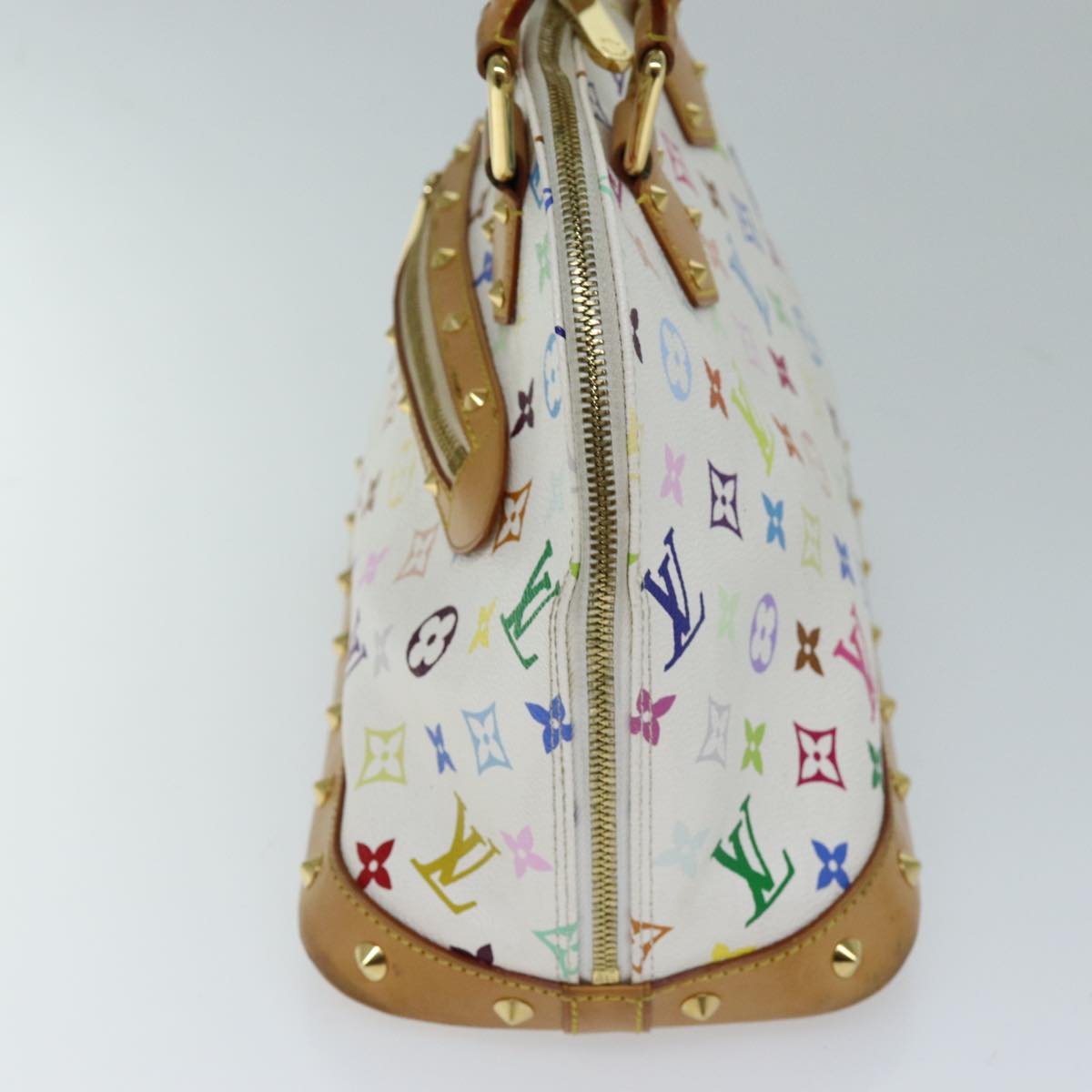 LOUIS VUITTON Monogram Multicolor Alma Hand Bag White M92647 LV Auth 73403