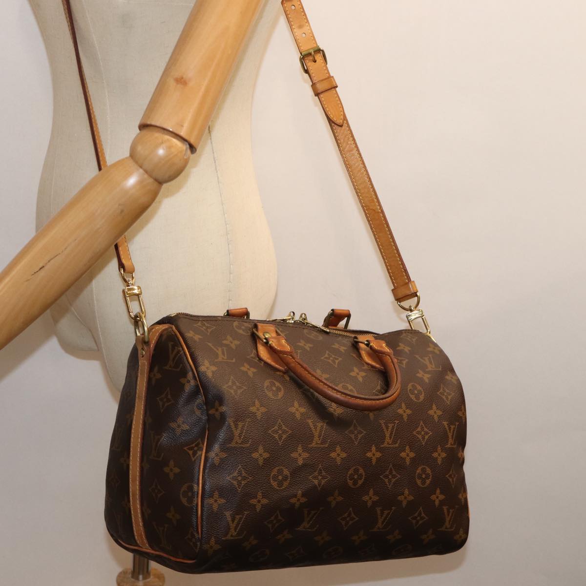 LOUIS VUITTON Monogram Speedy Bandouliere 30 Hand Bag 2way M41112 LV Auth 73409