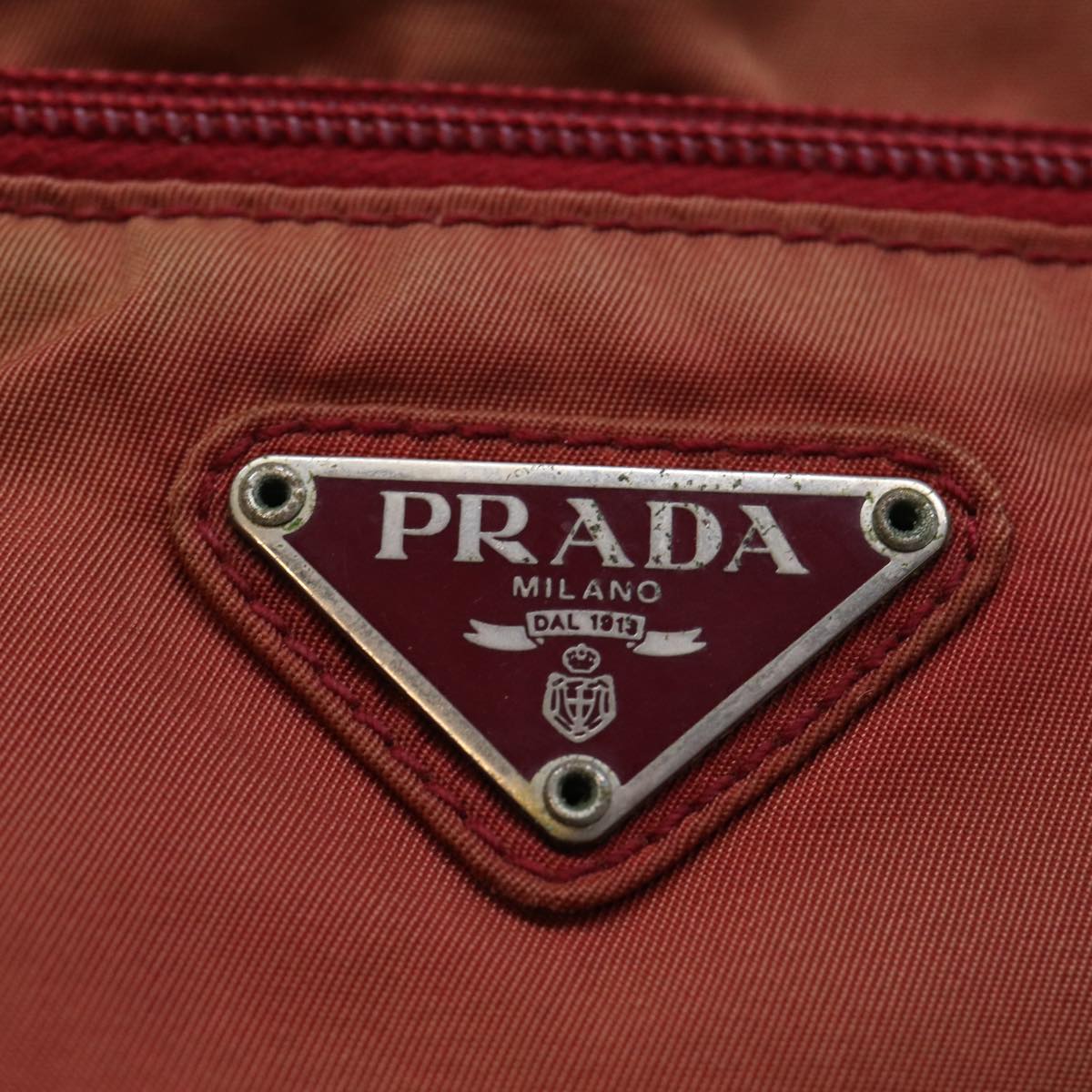 PRADA Shoulder Bag Nylon Red Auth 73454