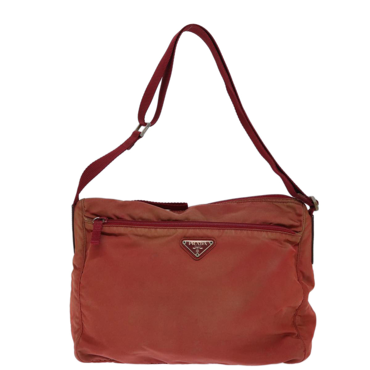 PRADA Shoulder Bag Nylon Red Auth 73454