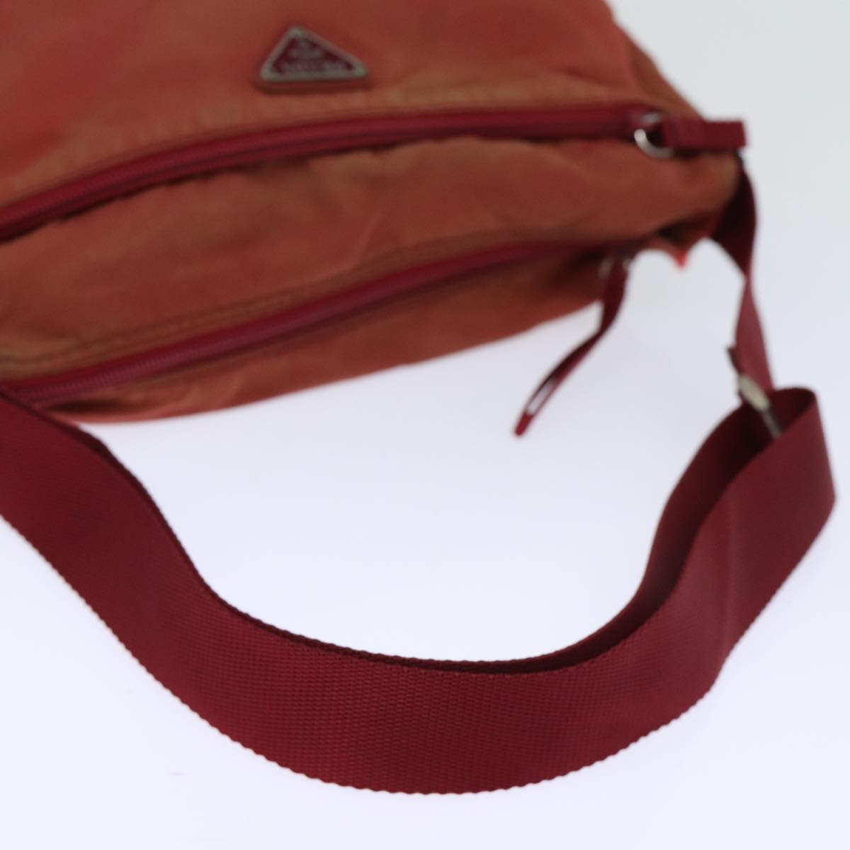 PRADA Shoulder Bag Nylon Red Auth 73454