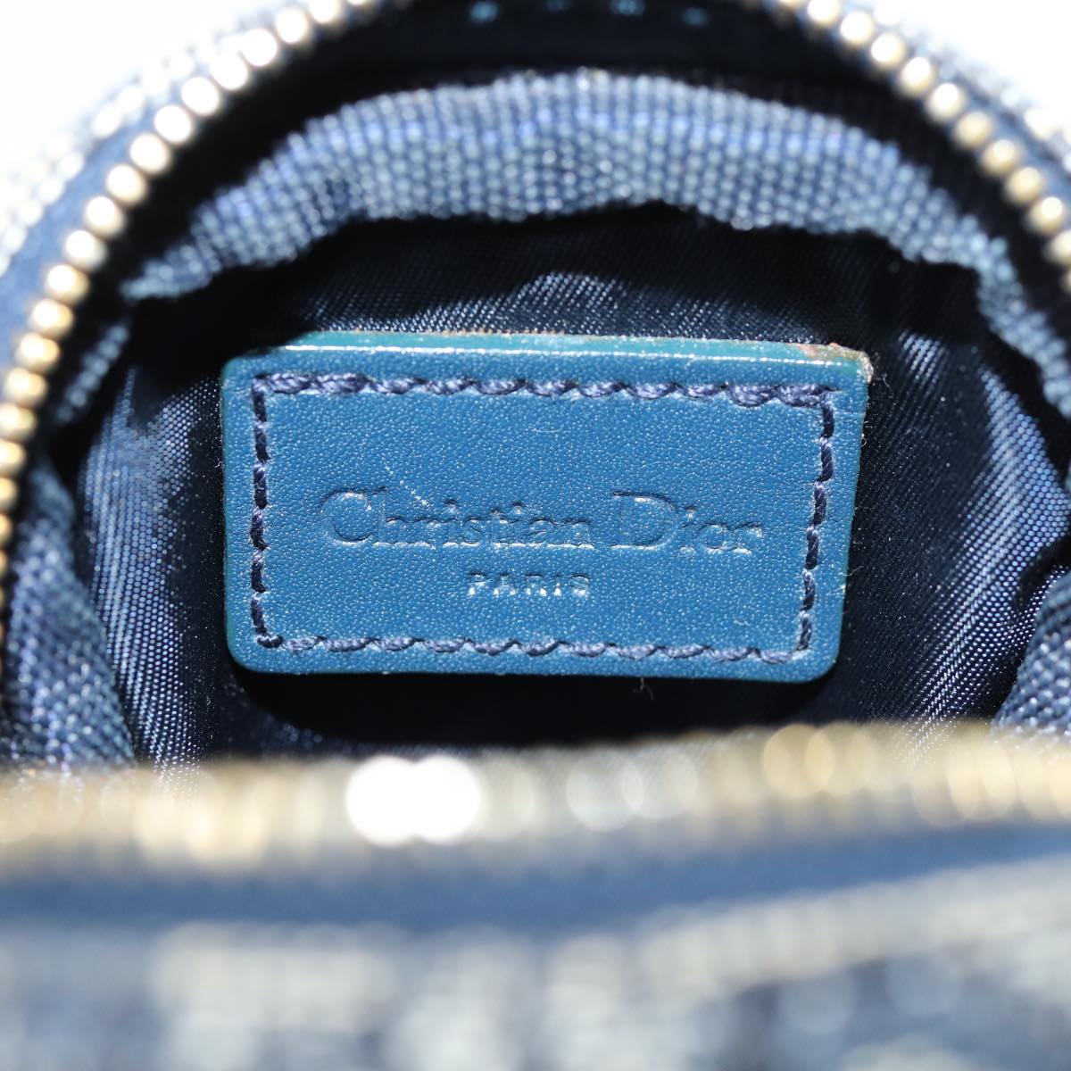 Christian Dior Trotter Canvas Pouch Navy Auth 73648