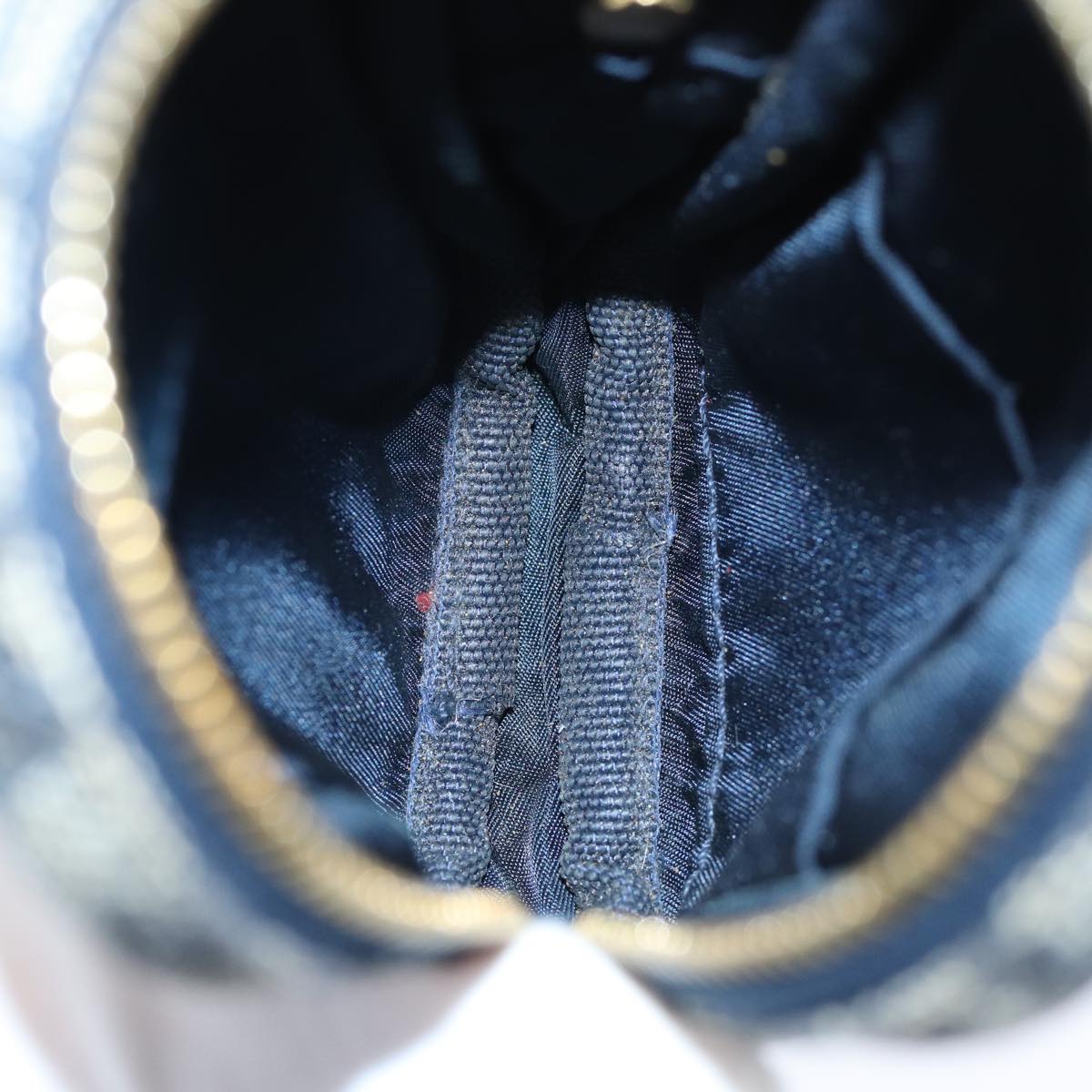 Christian Dior Trotter Canvas Pouch Navy Auth 73648