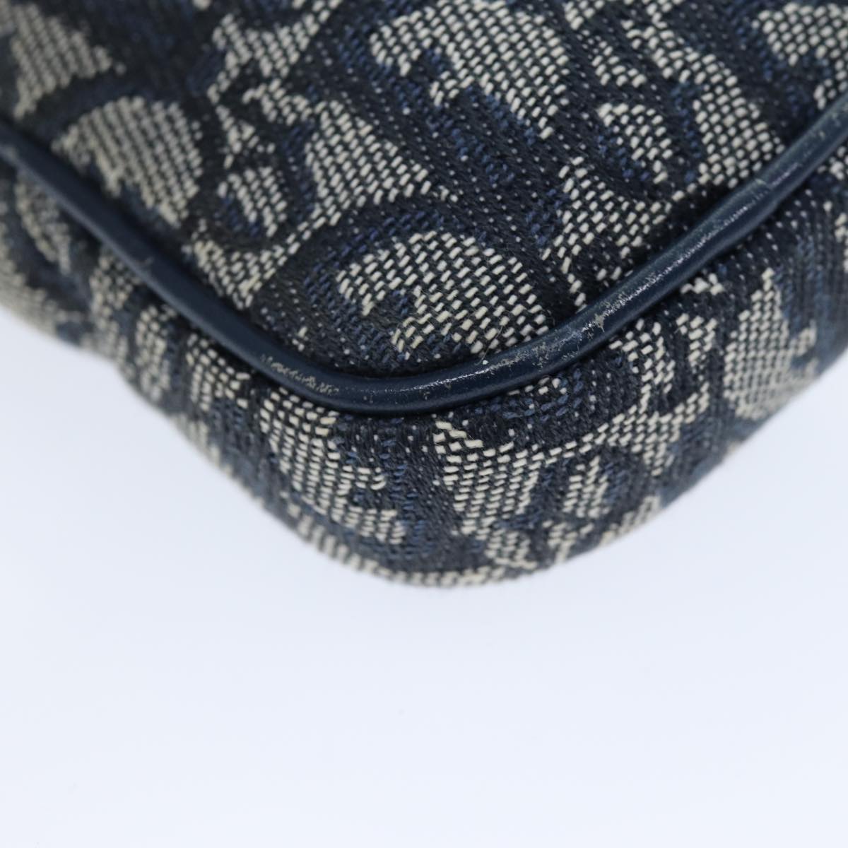 Christian Dior Trotter Canvas Pouch Navy Auth 73648