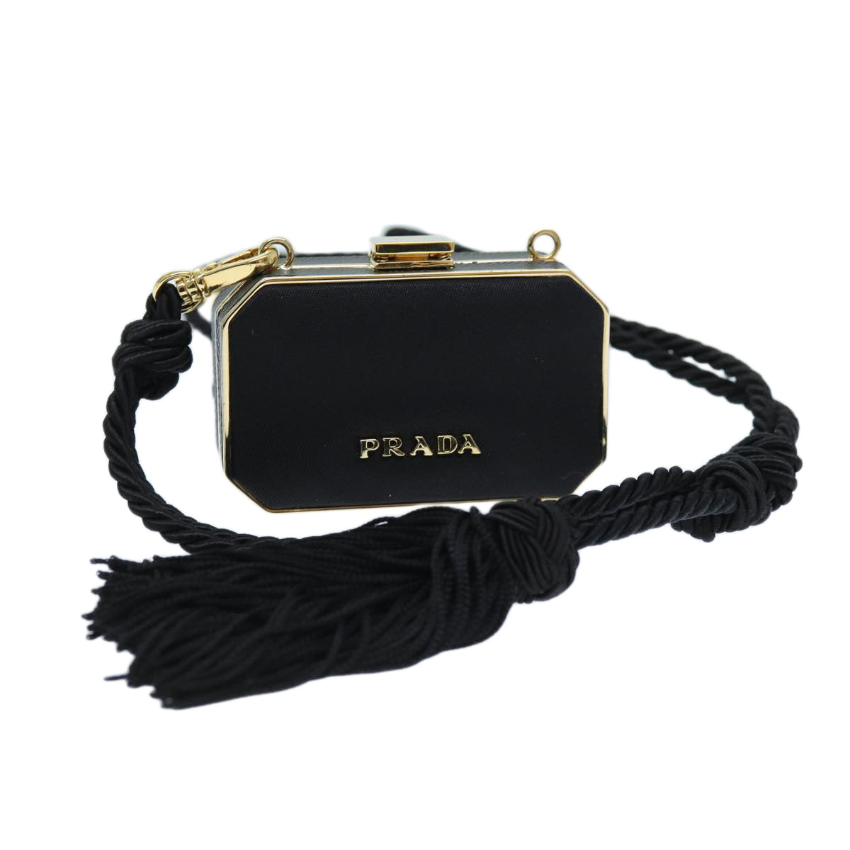 PRADA Shoulder Pouch Nylon Black Auth 73746A