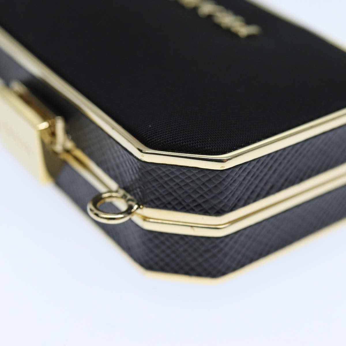 PRADA Shoulder Pouch Nylon Black Auth 73746A