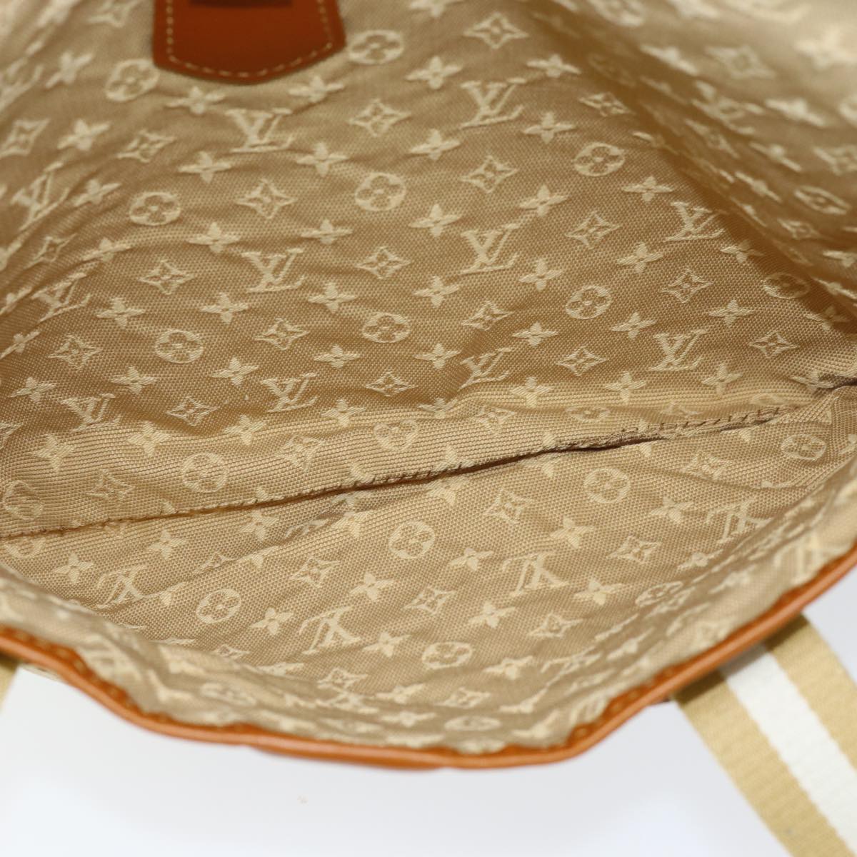 LOUIS VUITTON Monogram Mini Kabamari Kate Tote Bag Beige M92492 LV Auth 73754