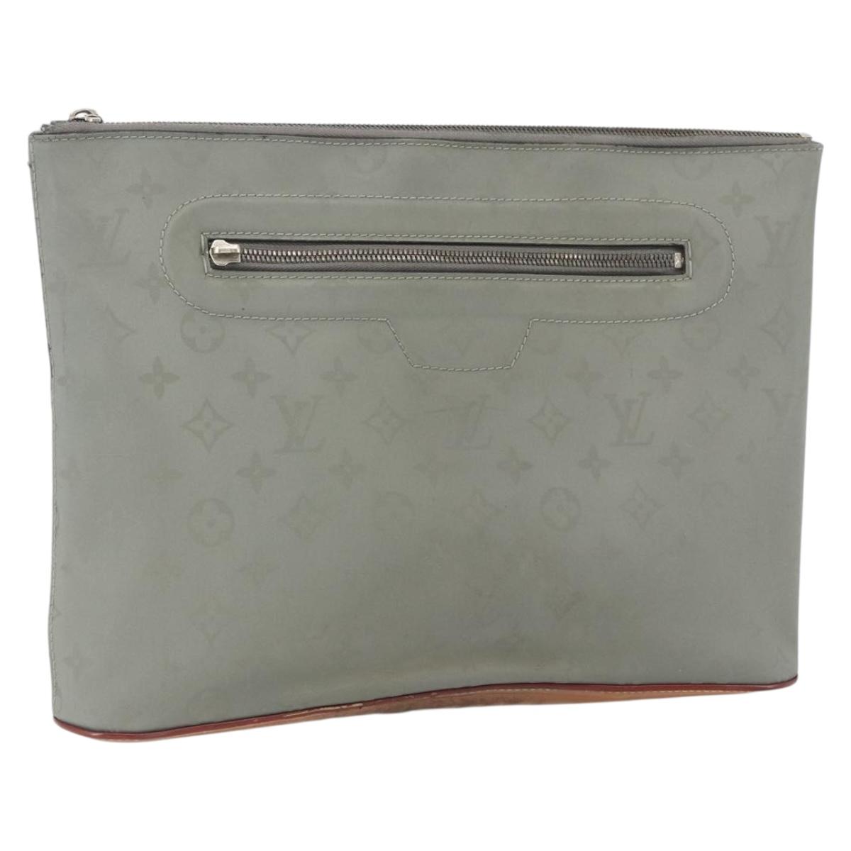 LOUIS VUITTON Monogram Titanium Pochette Cosmos Bag Gray M63240 LV Auth 73801
