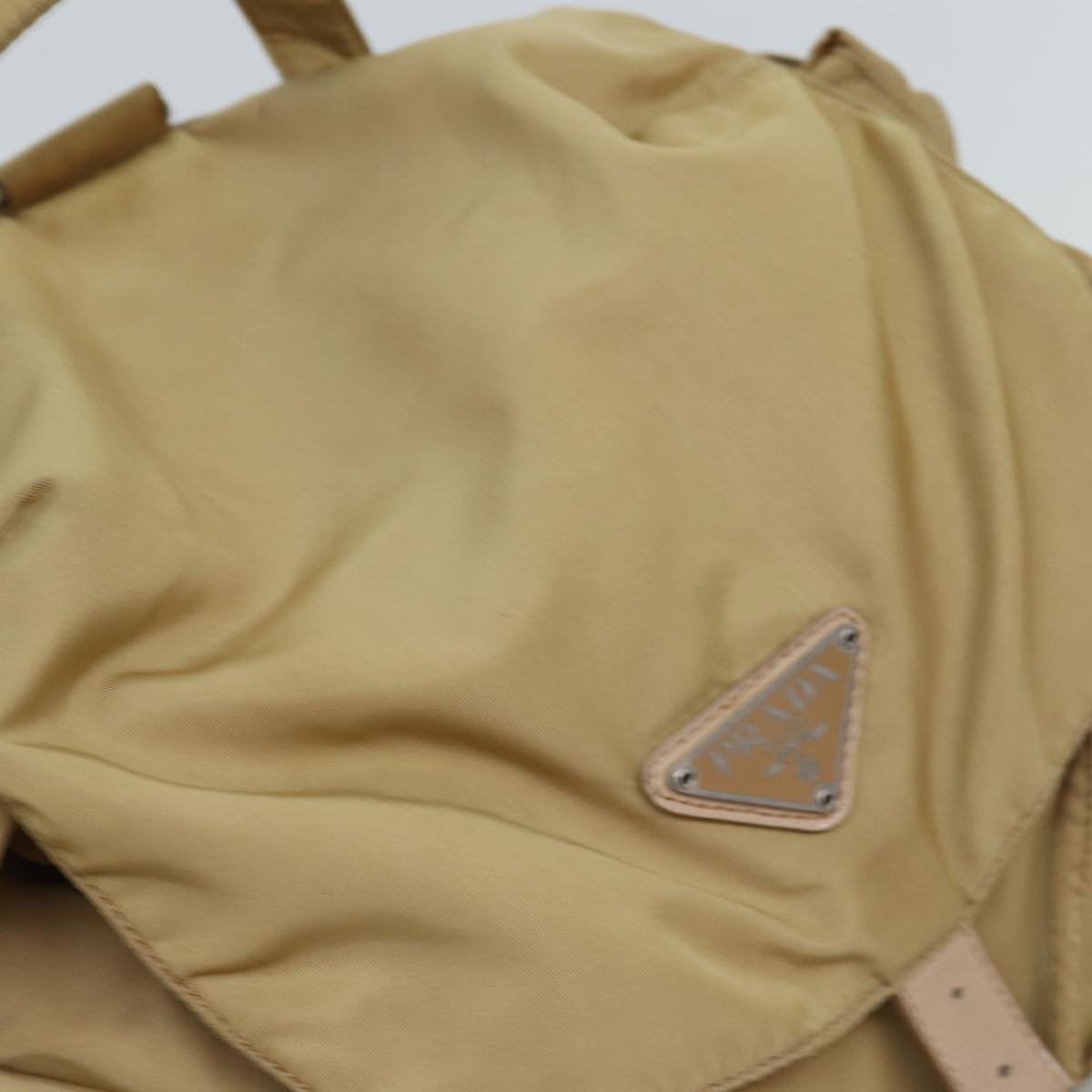 PRADA Backpack Nylon Beige Auth 73873