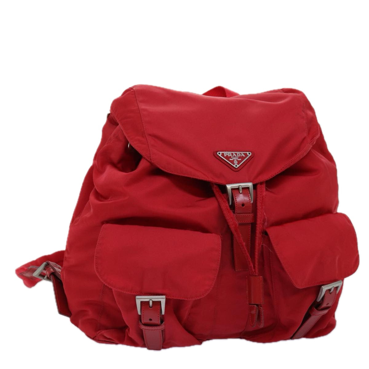 PRADA Backpack Nylon Red Auth 73874