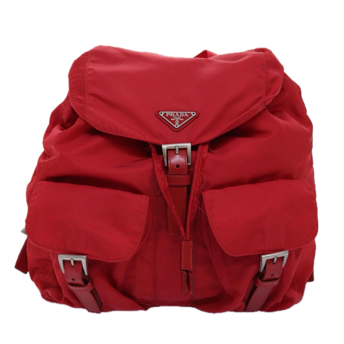 PRADA Backpack Nylon Red Auth 73874