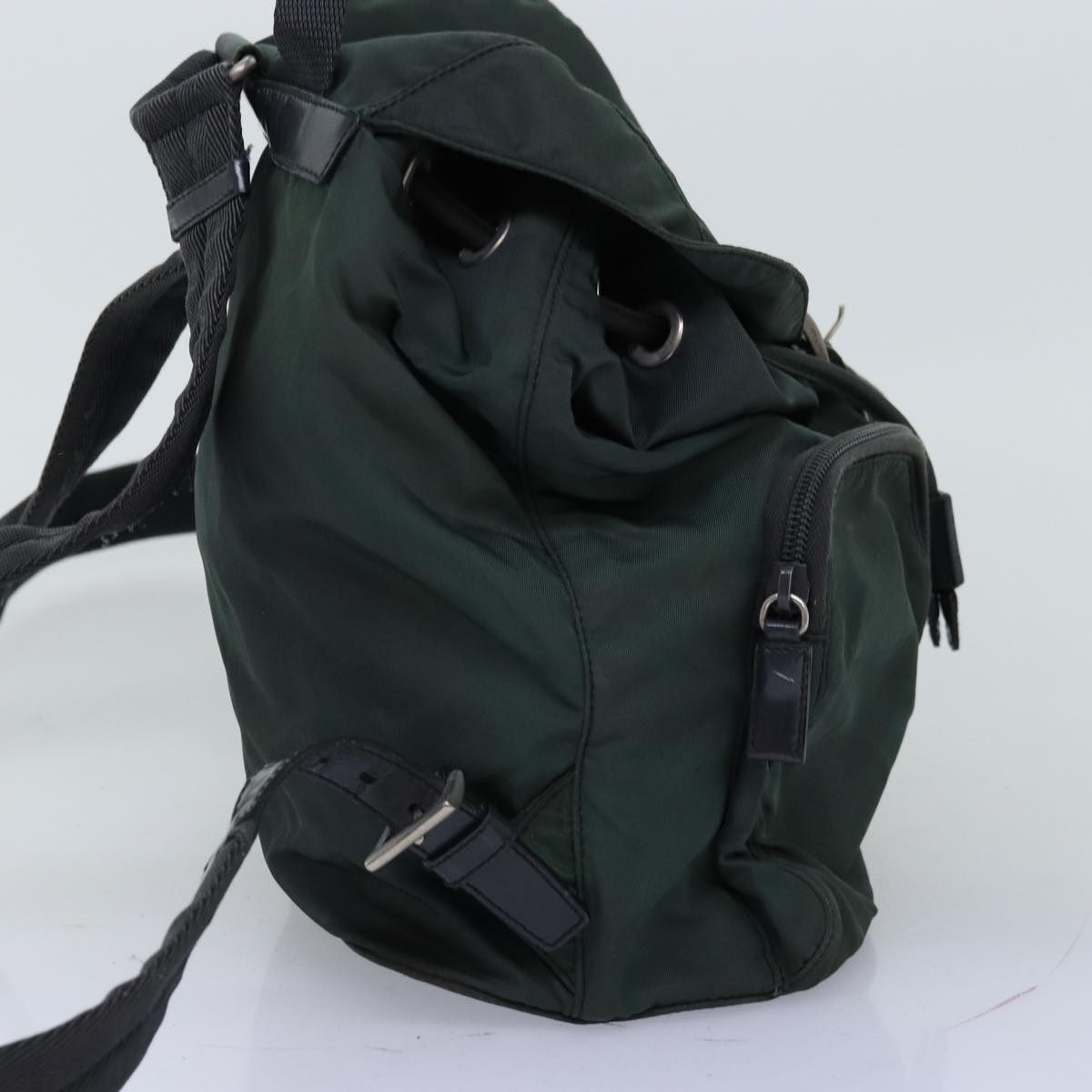 PRADA Backpack Nylon Green Auth 73875