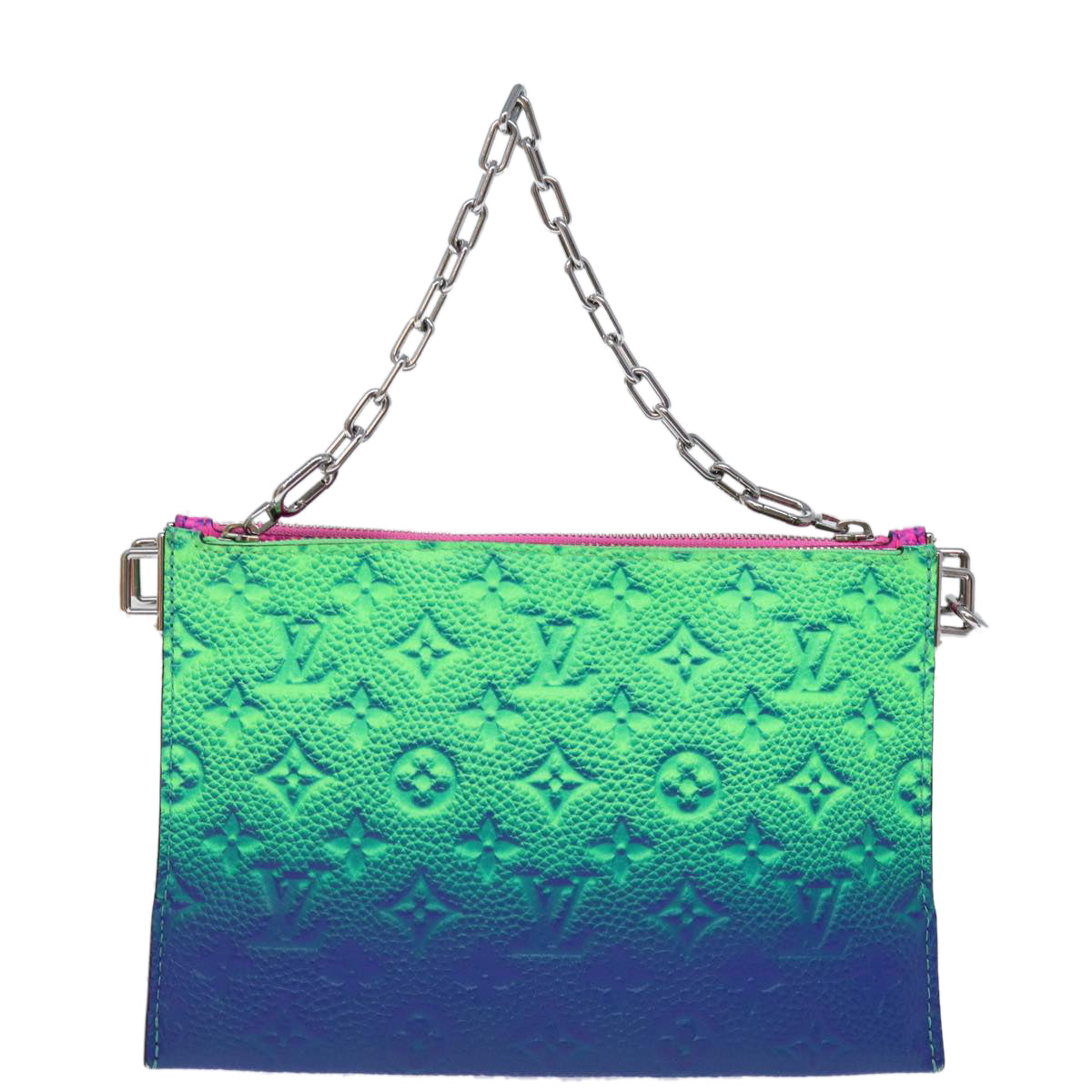 LOUIS VUITTON Monogram Illusion Trio Pouch NM Pouch Green Pink LV Auth 73911SM