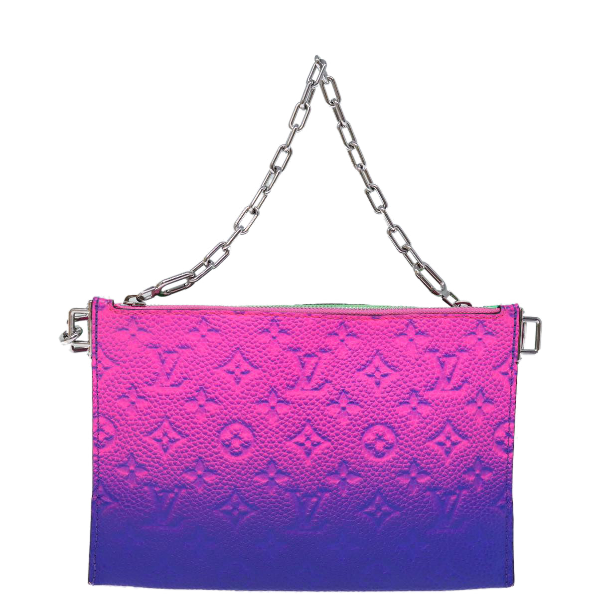 LOUIS VUITTON Monogram Illusion Trio Pouch NM Pouch Green Pink LV Auth 73911SM