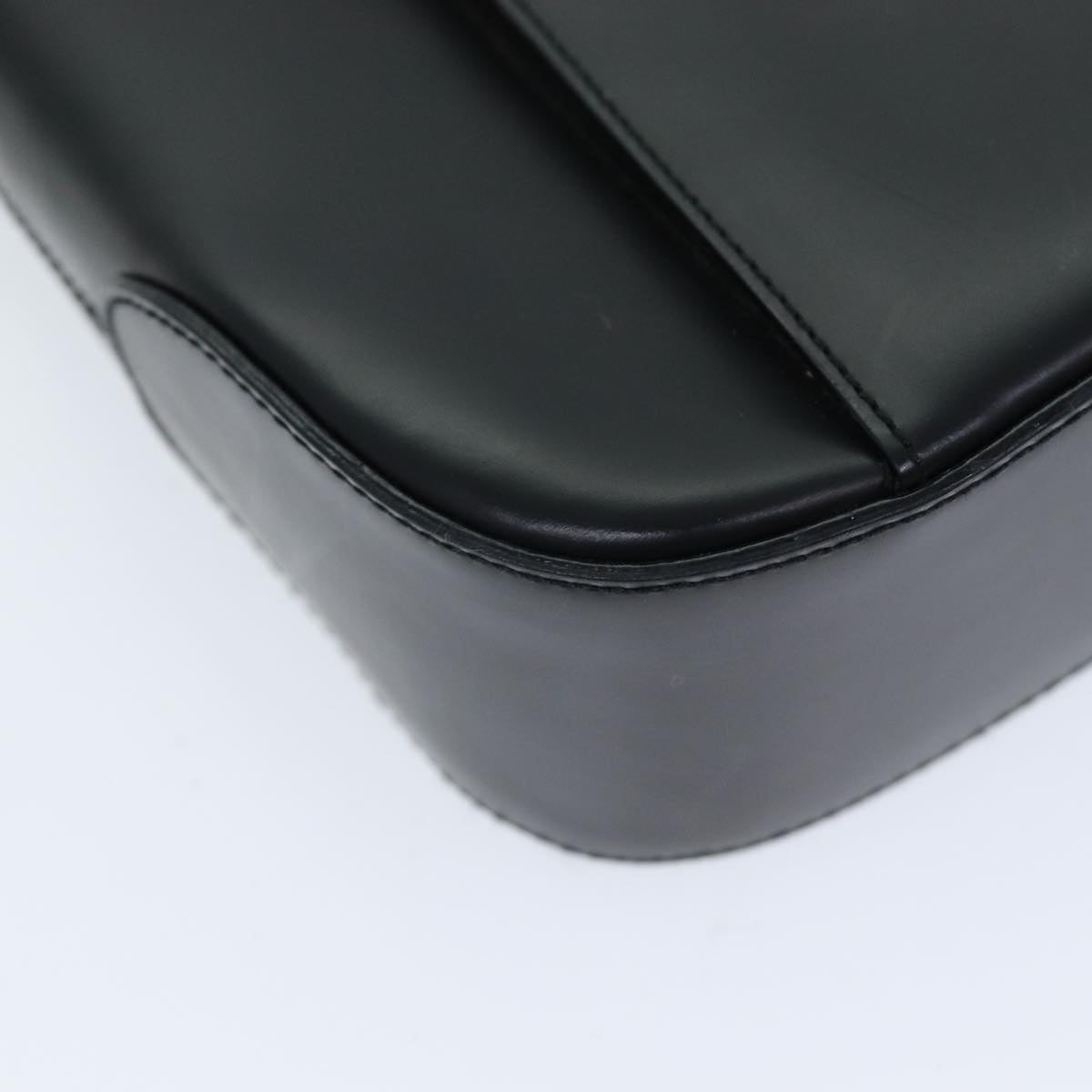 Salvatore Ferragamo Gancini Shoulder Bag patent Black Auth 73989