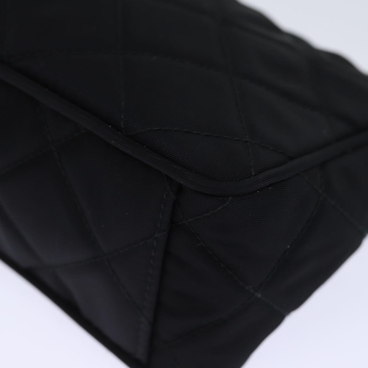 PRADA Chain Shoulder Bag Nylon 2way Black Auth 73993SAM