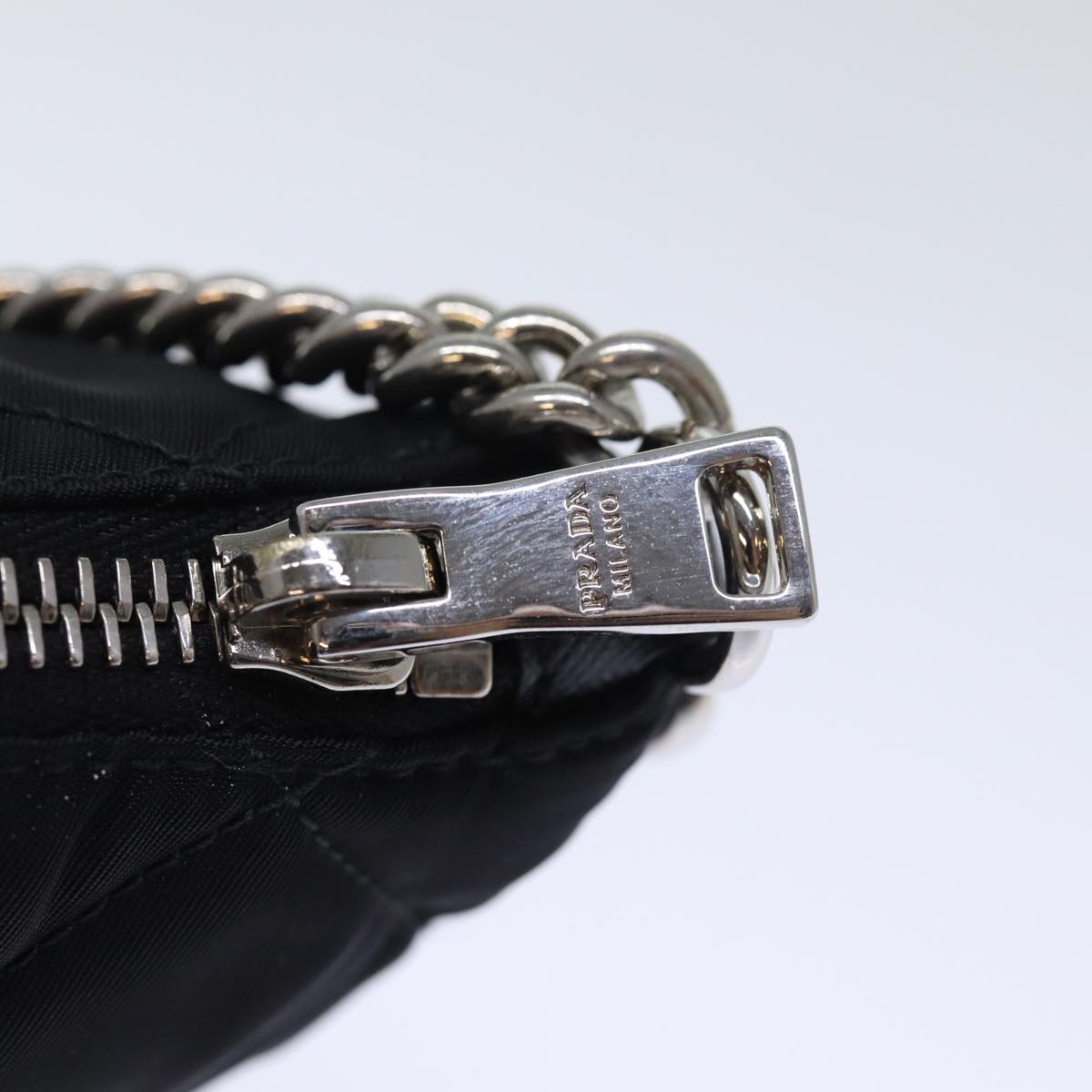 PRADA Chain Shoulder Bag Nylon 2way Black Auth 73993AM