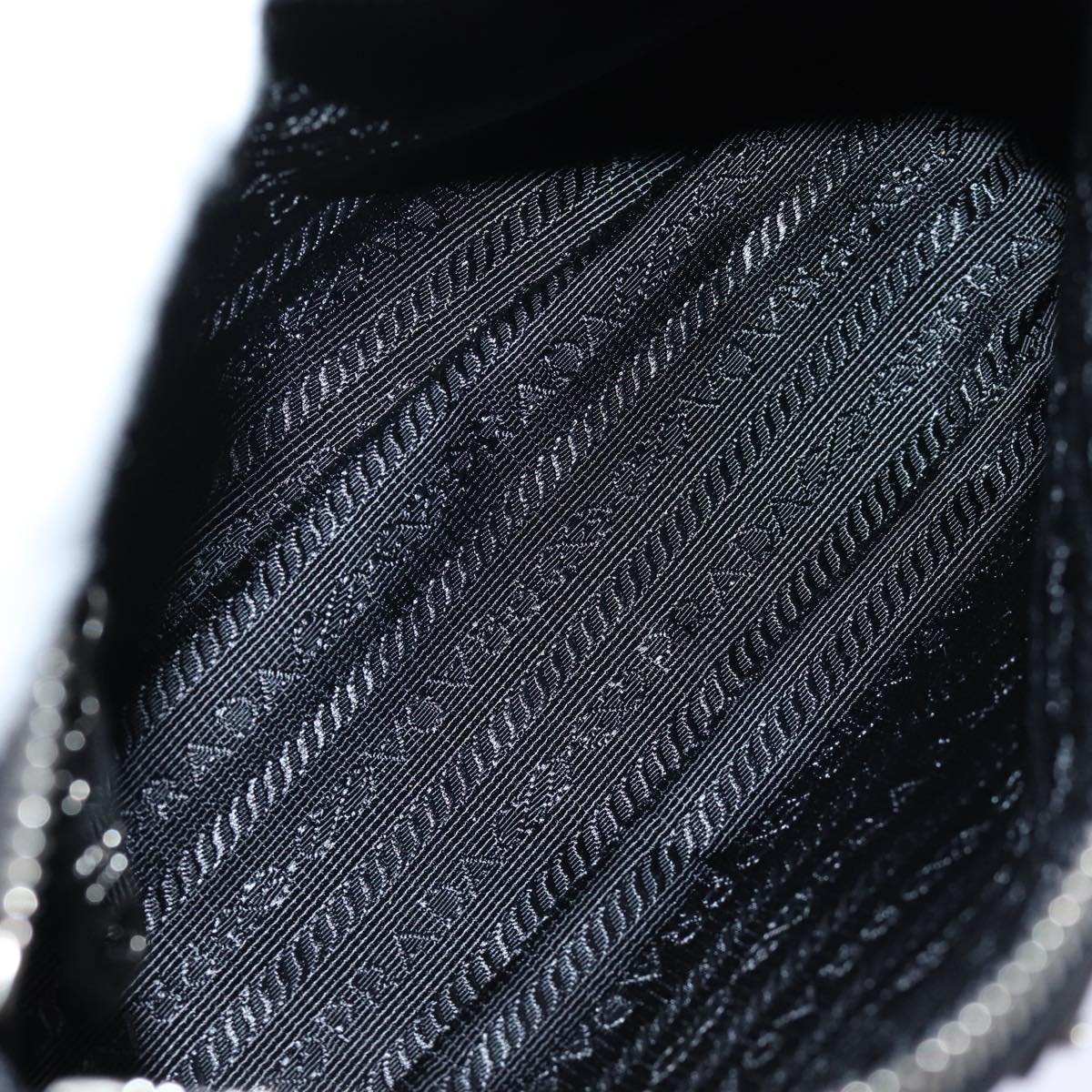 PRADA Chain Shoulder Bag Nylon 2way Black Auth 73993AM