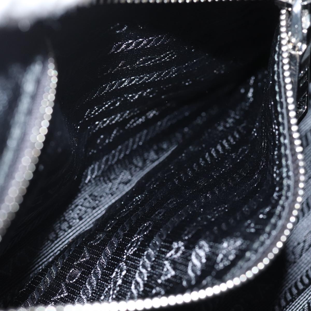 PRADA Chain Shoulder Bag Nylon 2way Black Auth 73993AM