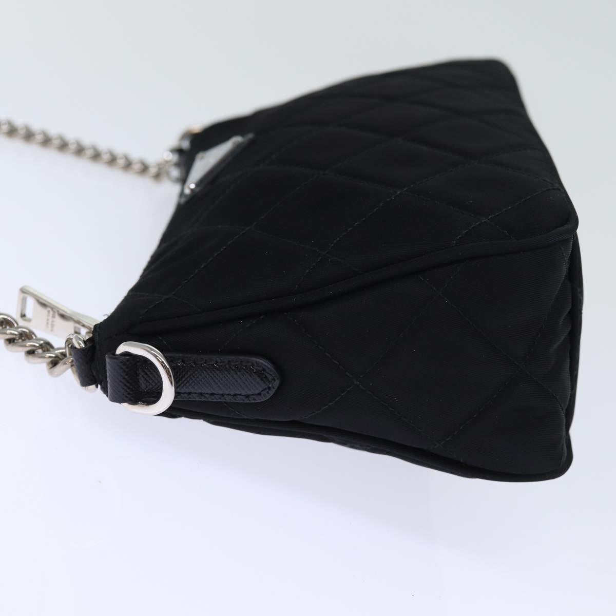 PRADA Chain Shoulder Bag Nylon 2way Black Auth 73993AM
