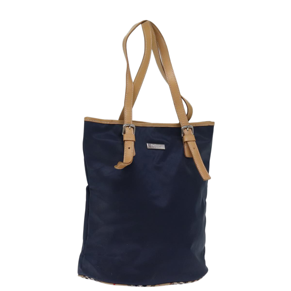 Burberrys Blue Label Tote Bag Nylon Navy Auth 74256