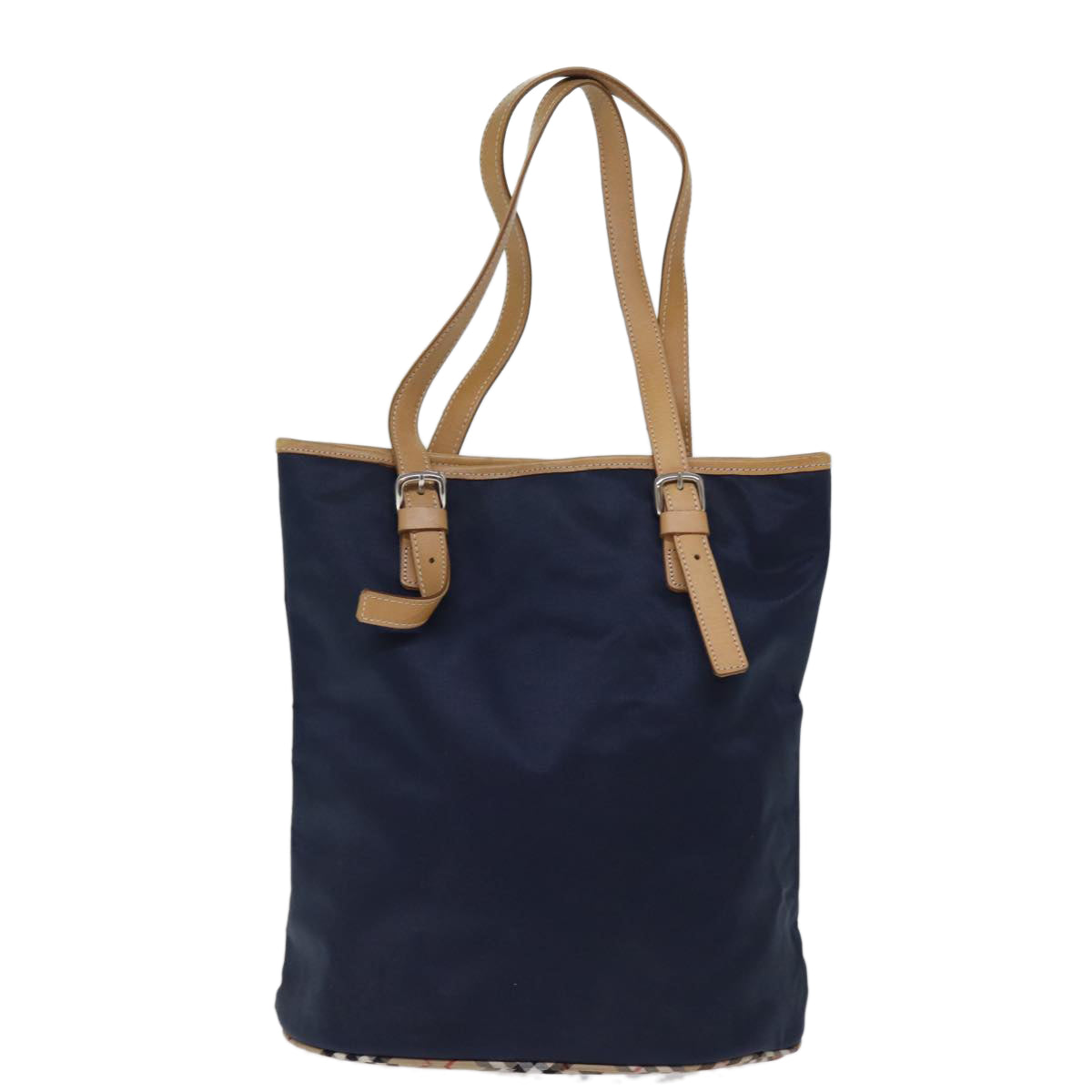 Burberrys Blue Label Tote Bag Nylon Navy Auth 74256