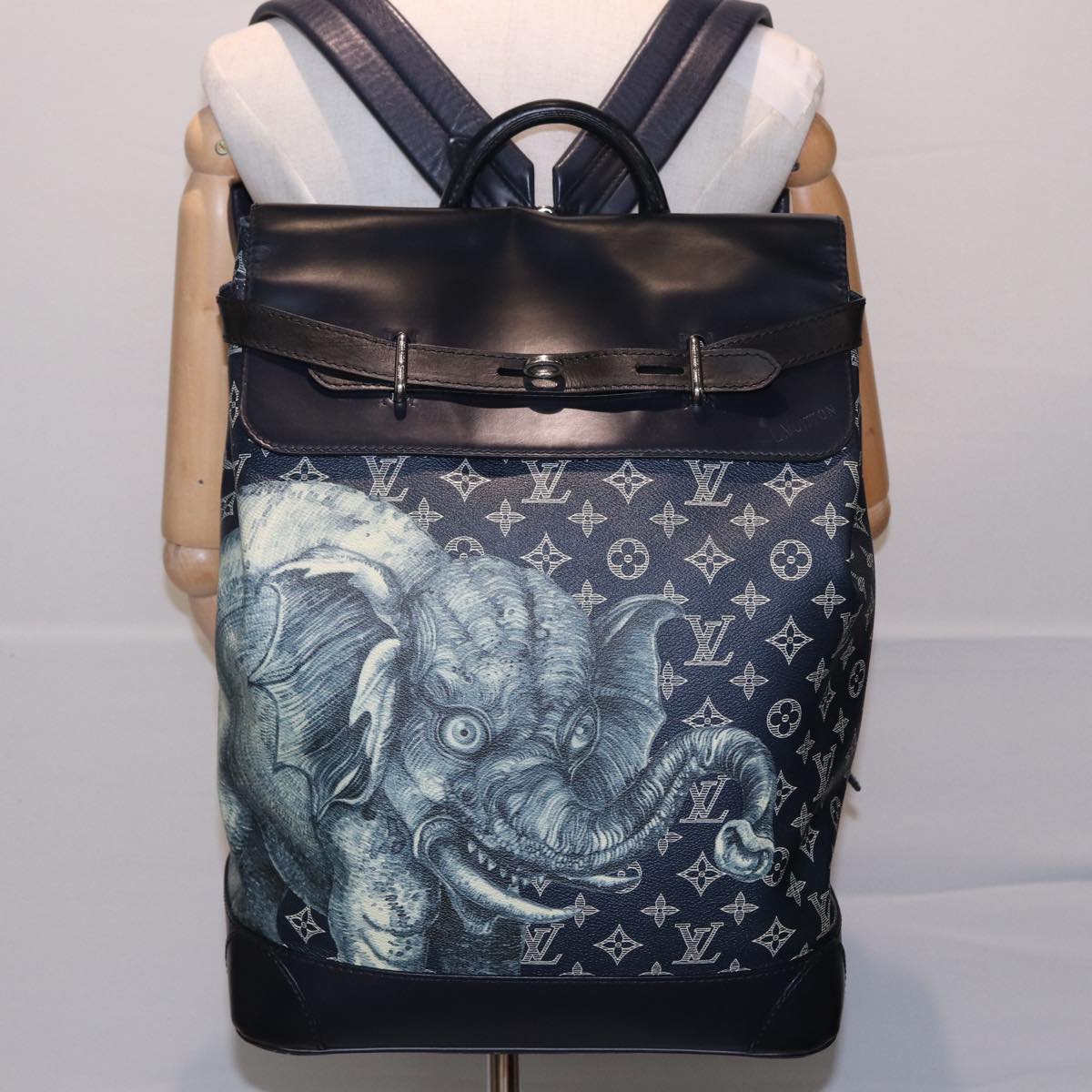 LOUIS VUITTON Monogram Savanna Steamer Backpack Black M54126 LV Auth 74279SA