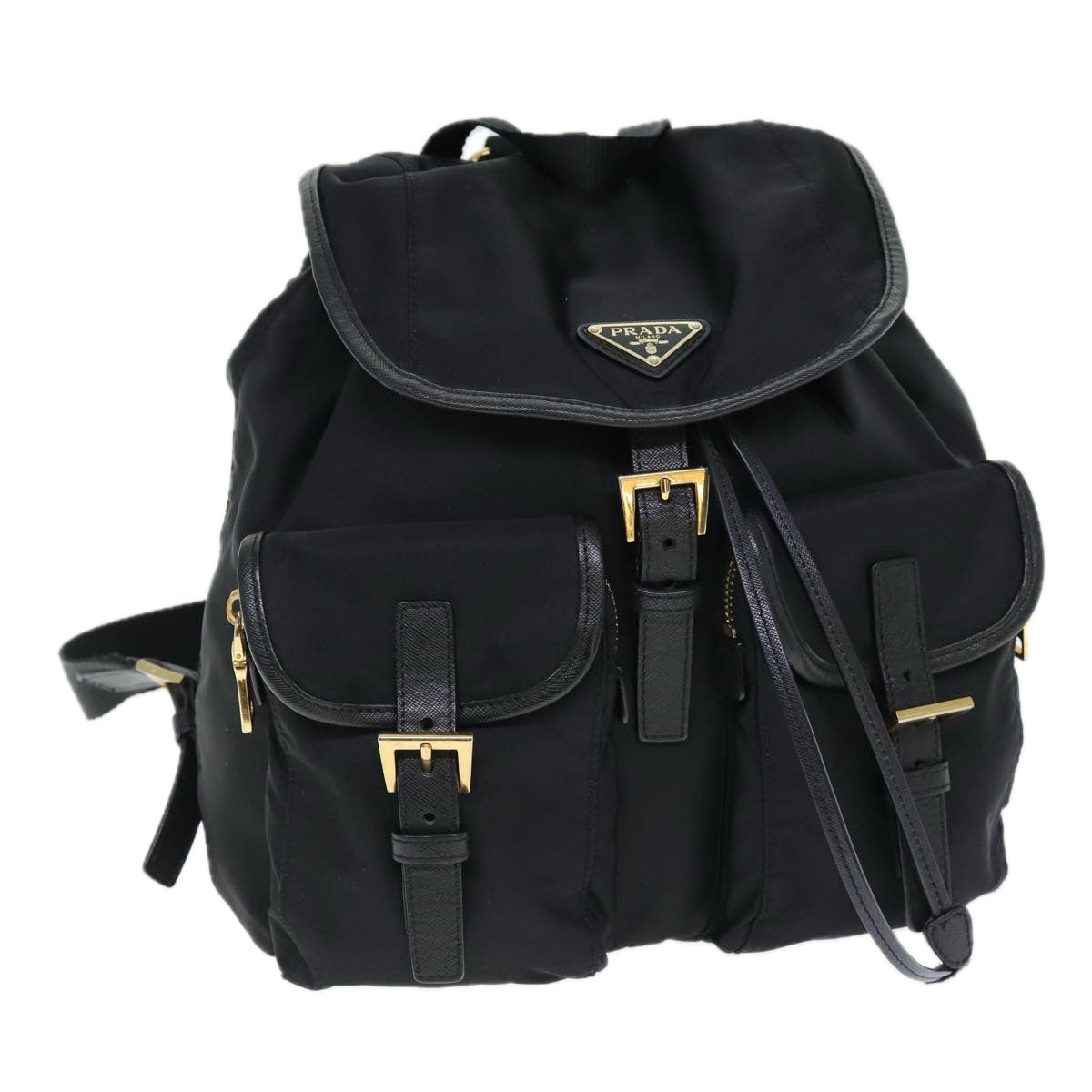 PRADA Backpack Nylon Black Auth 74402A