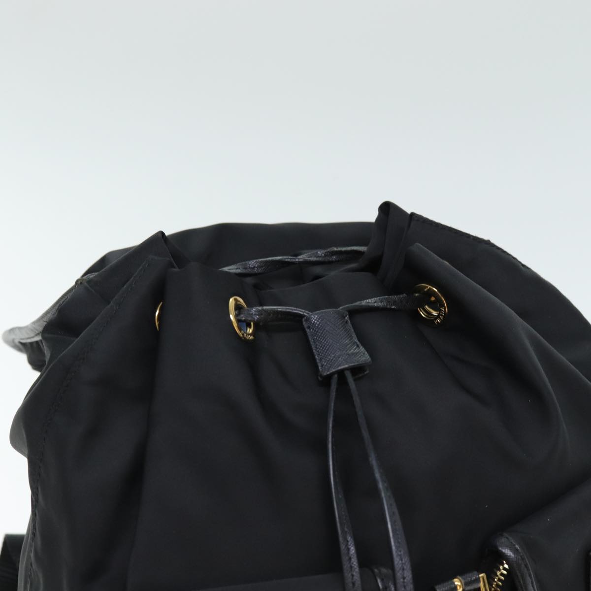 PRADA Backpack Nylon Black Auth 74402A