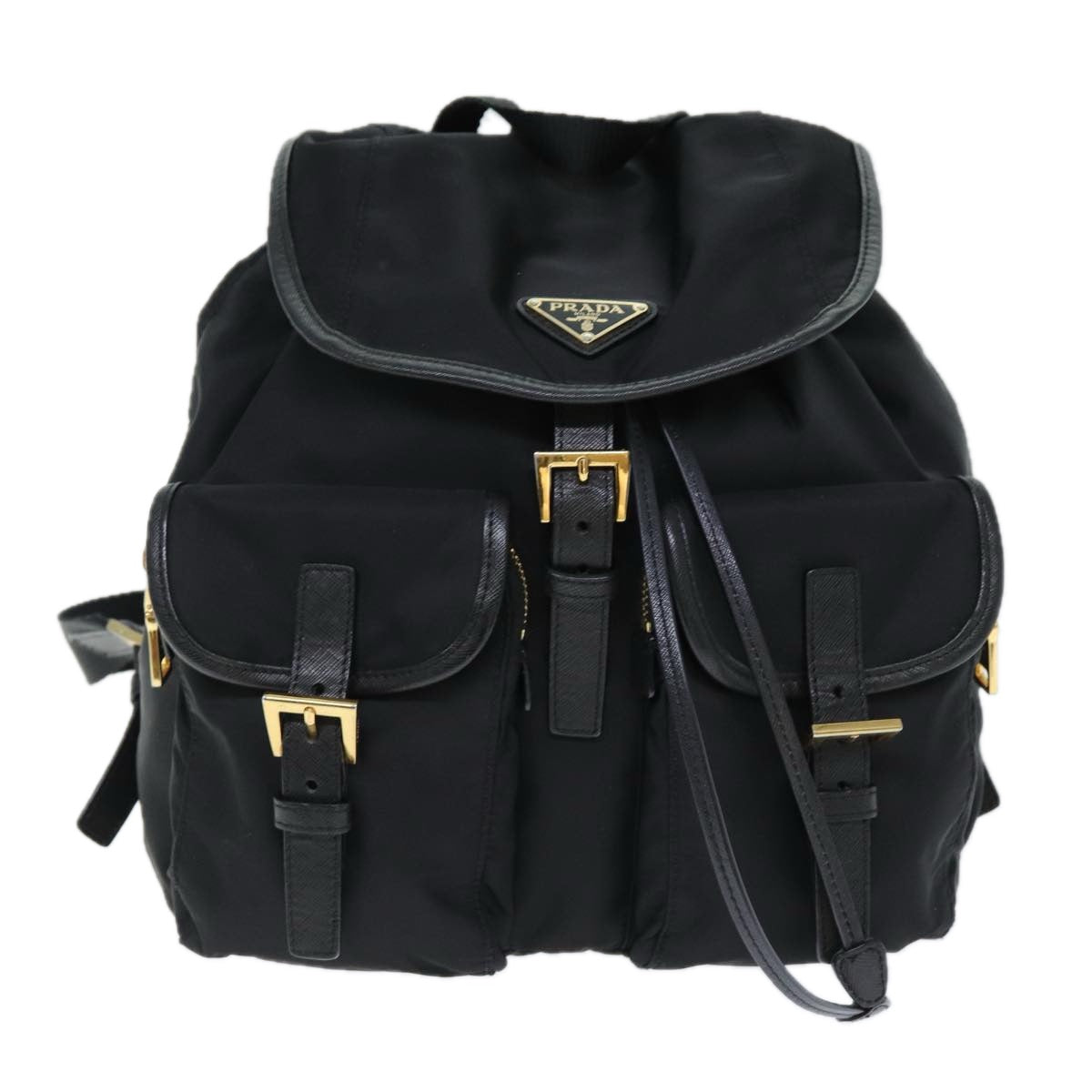 PRADA Backpack Nylon Black Auth 74402A