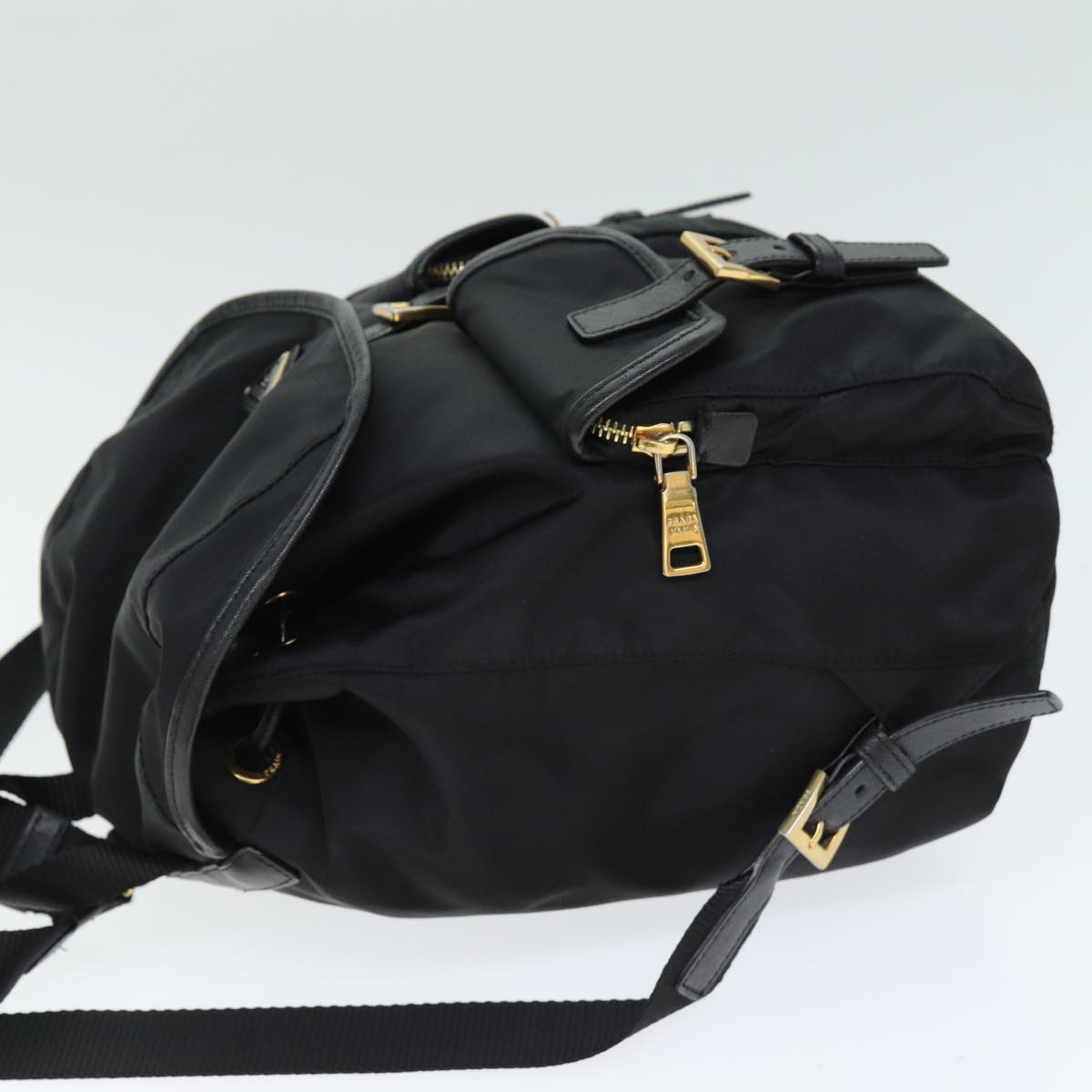 PRADA Backpack Nylon Black Auth 74402A