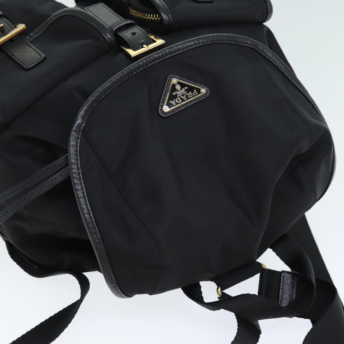 PRADA Backpack Nylon Black Auth 74402A