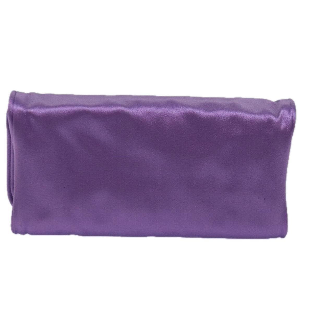 PRADA Jewelry Case Cosmetic Pouch Satin Purple Auth 74450