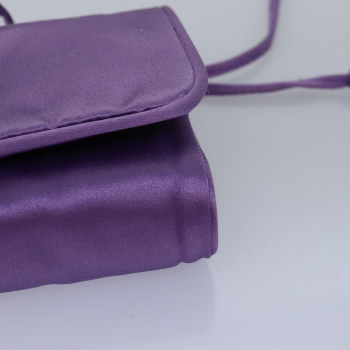 PRADA Jewelry Case Cosmetic Pouch Satin Purple Auth 74450