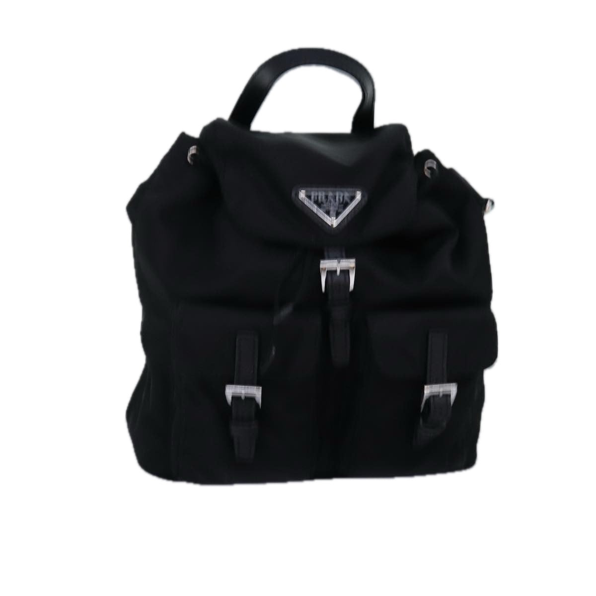 PRADA Chain Shoulder Bag Nylon Black Auth 74455AM