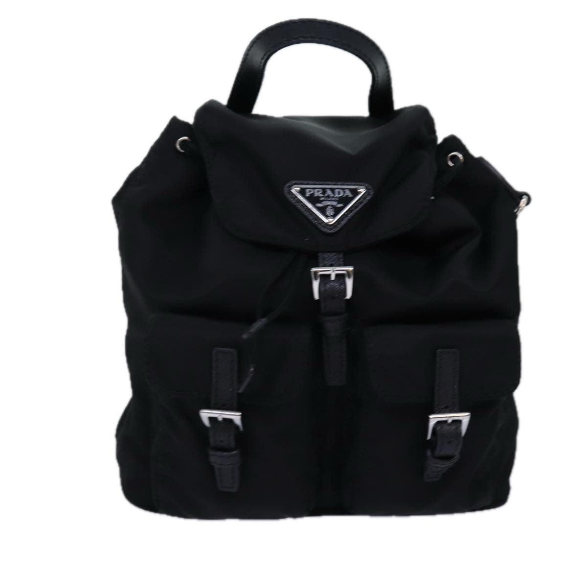 PRADA Chain Shoulder Bag Nylon Black Auth 74455AM