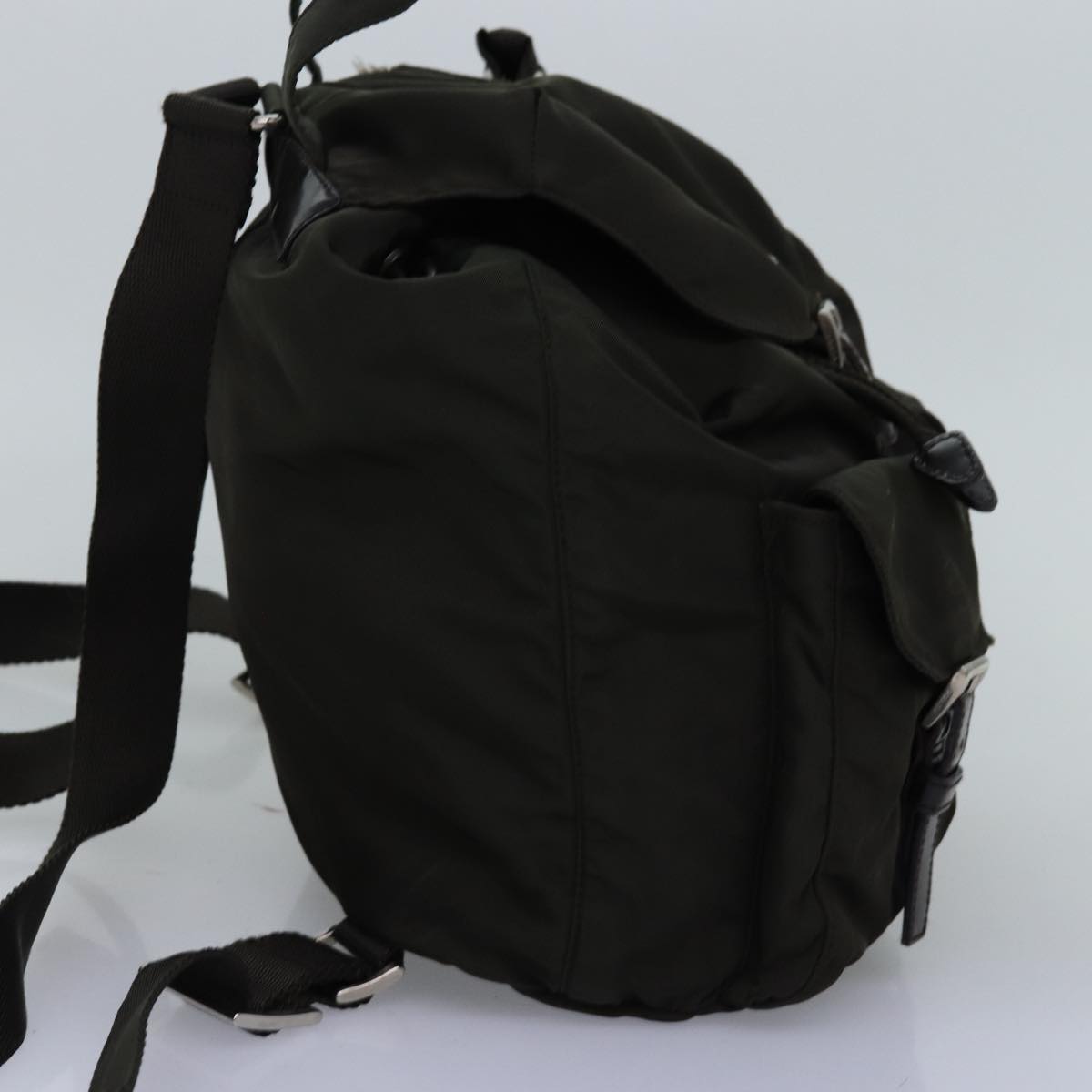 PRADA Backpack Nylon Khaki Auth 74467