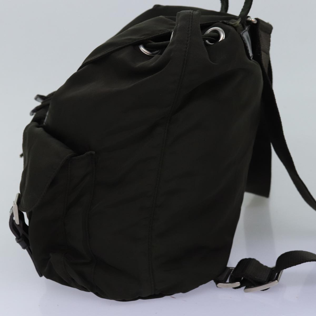 PRADA Backpack Nylon Khaki Auth 74467