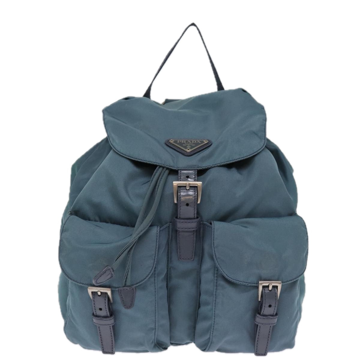 PRADA Backpack Nylon Turquoise Blue Auth 74468