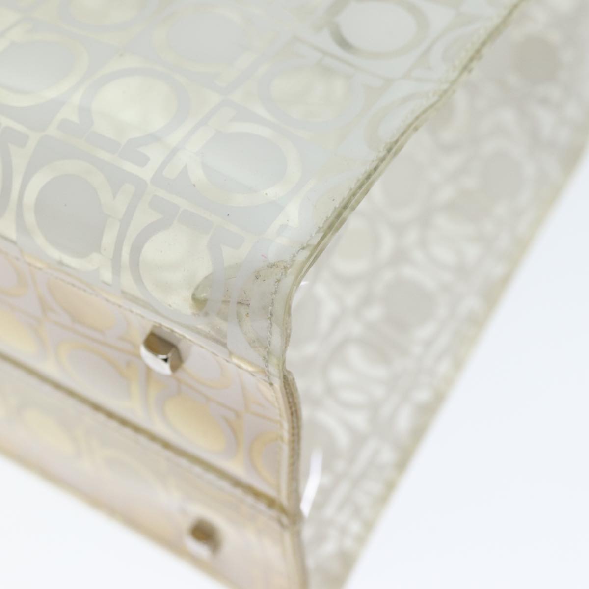 Salvatore Ferragamo Tote Bag Vinyl Clear Auth 74480