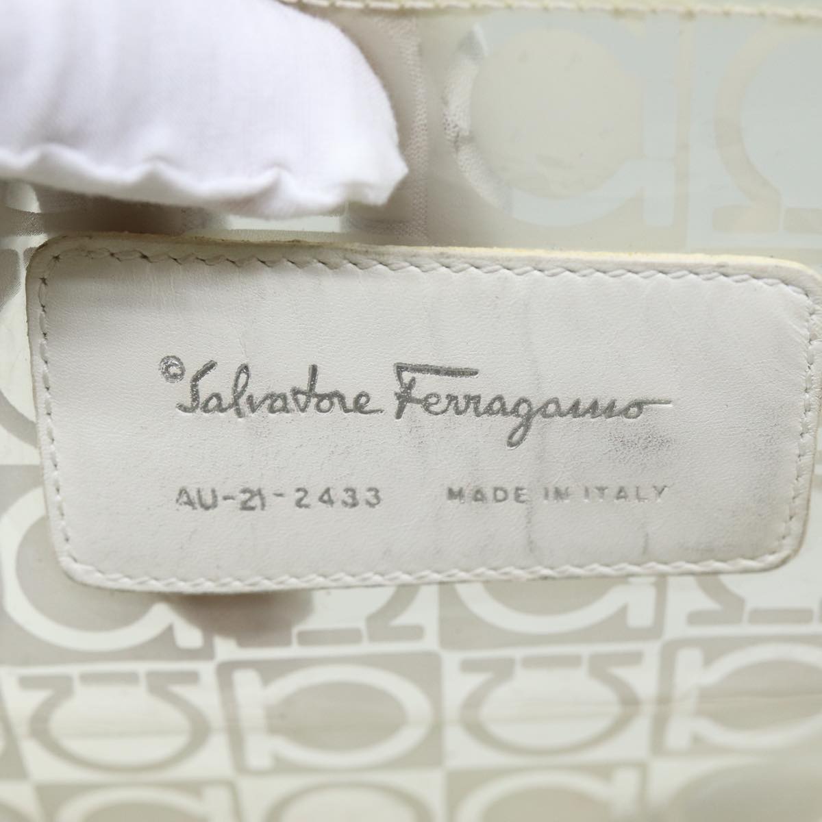 Salvatore Ferragamo Tote Bag Vinyl Clear Auth 74480