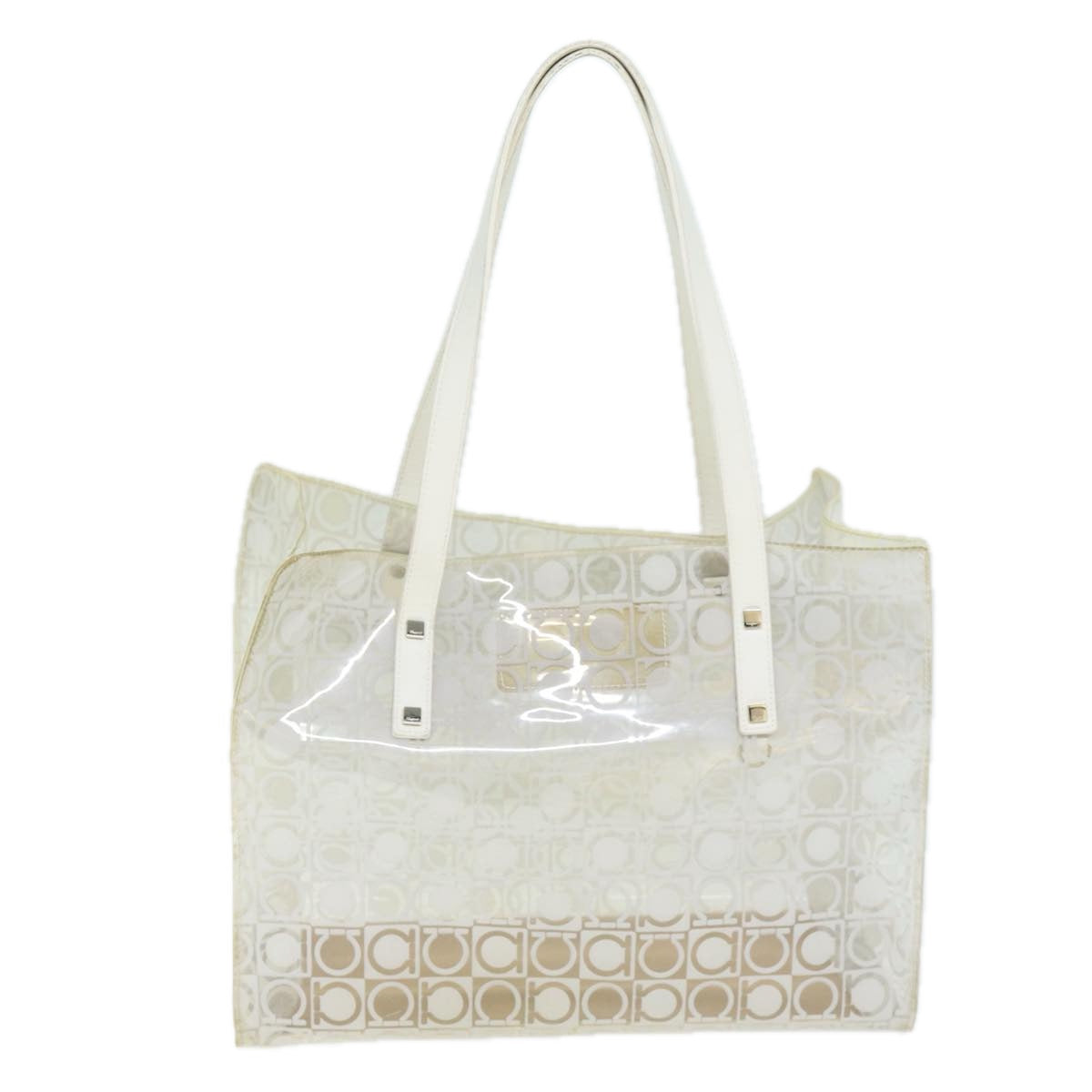 Salvatore Ferragamo Tote Bag Vinyl Clear Auth 74480