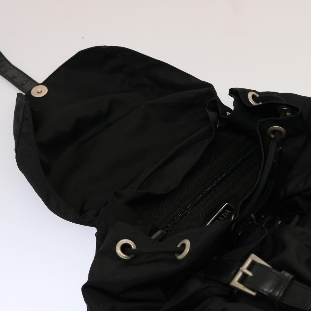 PRADA Backpack Nylon Black Auth 74483